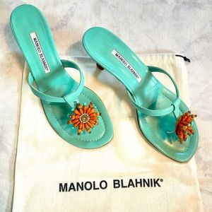 Manolo Blahnik kitten heel Sandal